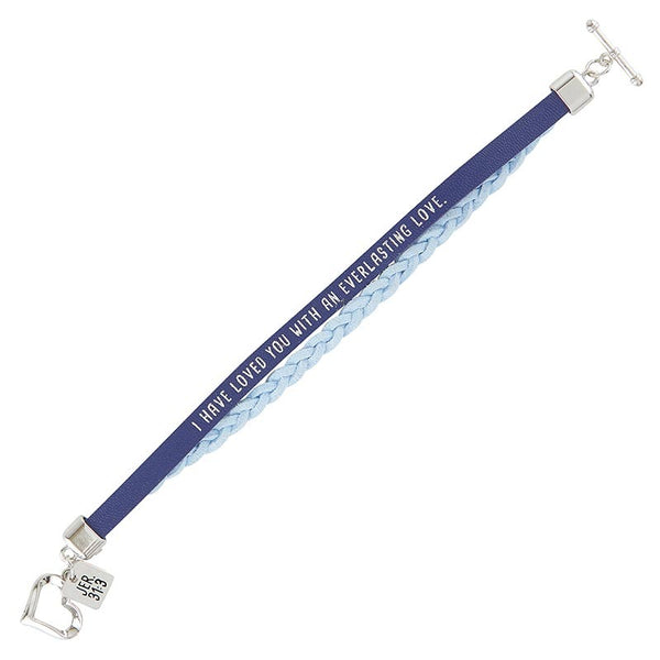 Faux Leather Jeremiah 31:3 Bracelet