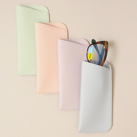Pastel Faux Leather Glasses Pouch