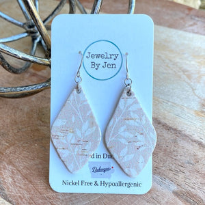 Handmade Taupe Cork Earrings