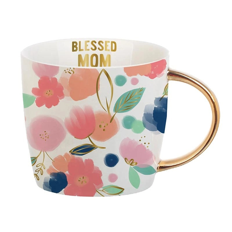 Blessed Mom Floral Mug