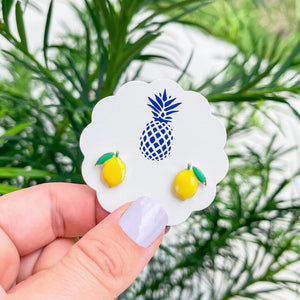 Lemon Enamel Earrings