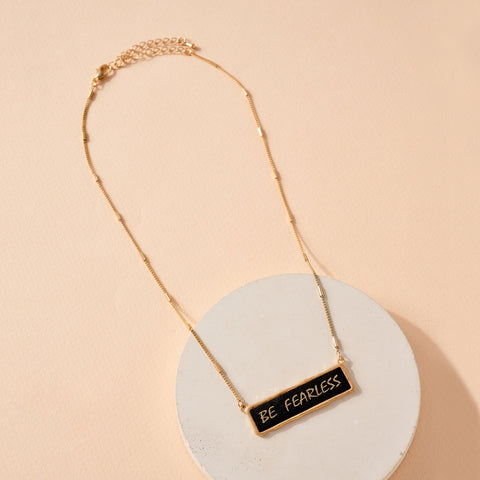 Be Fearless Bar Charm Necklace