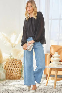 Addie Flowy Chiffon Blouse S-3X