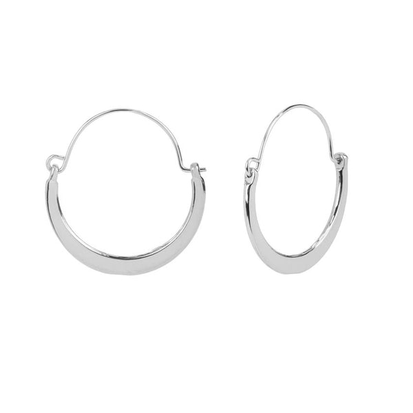 Flat Crescent Hoop Earrings