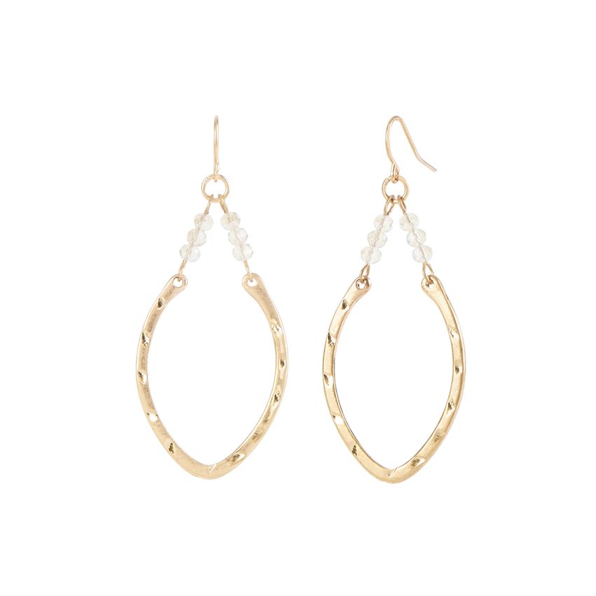 Gold Dangle With Faceted Beads
