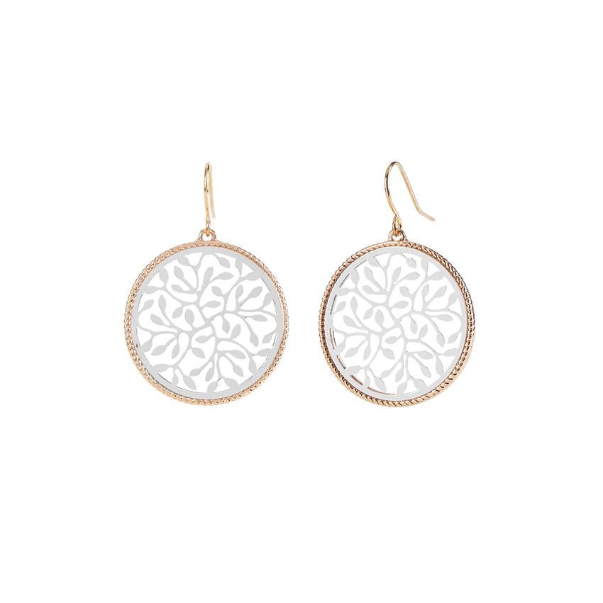 Mixed Metal Filigree Swirl Earrings